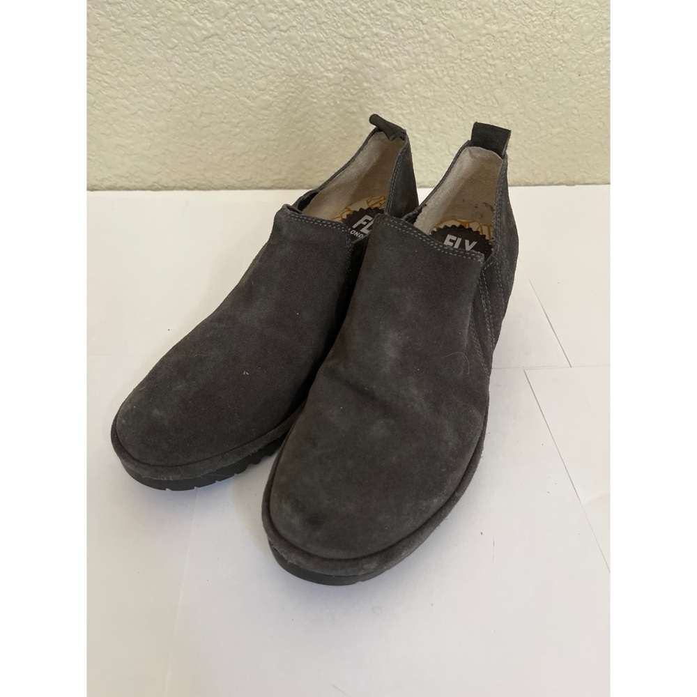 Fly London Suede Low Heeled Booties Women’s Size 38
